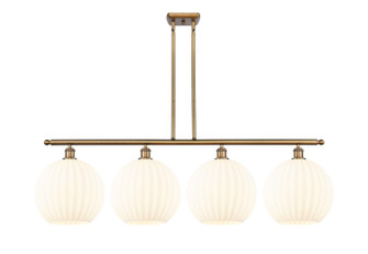 Ballston Four Light Island Pendant in Brushed Brass (405|516-4I-BB-G1217-12WV)
