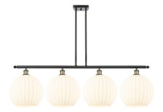 Ballston Four Light Island Pendant in Black Antique Brass (405|516-4I-BAB-G1217-12WV)
