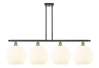Ballston Four Light Island Pendant in Black Antique Brass (405|516-4I-BAB-G1217-12WV)
