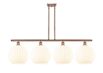 Ballston Four Light Island Pendant in Antique Copper (405|516-4I-AC-G1217-12WV)