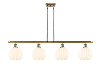Ballston Four Light Island Pendant in Antique Brass (405|516-4I-AB-G1217-8WV)