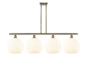 Ballston Four Light Island Pendant in Antique Brass (405|516-4I-AB-G1217-12WV)