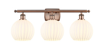 Ballston Three Light Bath Vanity in Antique Copper (405|516-3W-AC-G1217-8WV)