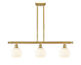 Ballston Three Light Island Pendant in Satin Gold (405|516-3I-SG-G1217-6WV)