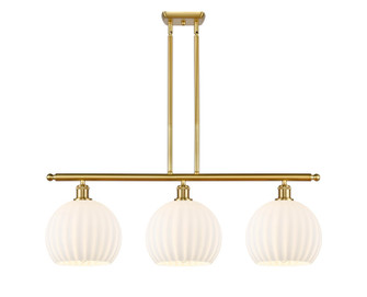 Ballston Three Light Island Pendant in Satin Gold (405|516-3I-SG-G1217-10WV)