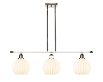 Ballston Three Light Island Pendant in Polished Nickel (405|516-3I-PN-G1217-8WV)