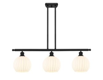 Ballston Three Light Island Pendant in Matte Black (405|516-3I-BK-G1217-8WV)