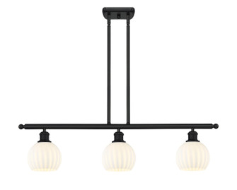 Ballston Three Light Island Pendant in Matte Black (405|516-3I-BK-G1217-6WV)