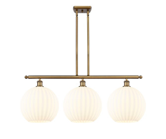 Ballston Three Light Island Pendant in Brushed Brass (405|516-3I-BB-G1217-12WV)