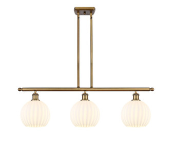 Ballston Three Light Island Pendant in Brushed Brass (405|516-3I-BB-G1217-8WV)