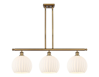 Ballston Three Light Island Pendant in Brushed Brass (405|516-3I-BB-G1217-10WV)