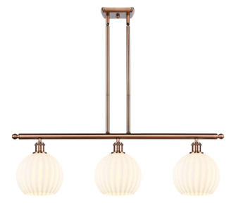 Ballston Three Light Island Pendant in Antique Copper (405|516-3I-AC-G1217-8WV)