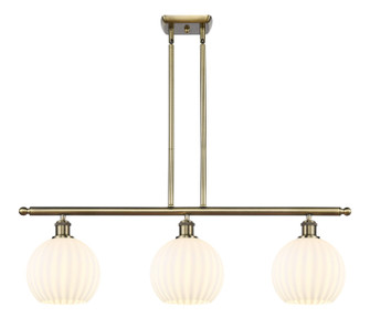 Ballston Three Light Island Pendant in Antique Brass (405|516-3I-AB-G1217-8WV)