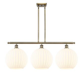 Ballston Three Light Island Pendant in Antique Brass (405|516-3I-AB-G1217-12WV)