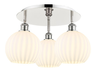 Ballston Three Light Semi-Flush Mount in Polished Nickel (405|516-3C-PN-G1217-8WV)