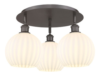 Ballston Three Light Semi-Flush Mount in Oil Rubbed Bronze (405|516-3C-OB-G1217-8WV)
