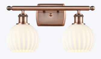 Ballston Two Light Bath Vanity in Antique Copper (405|516-2W-AC-G1217-6WV)
