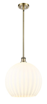 Ballston One Light Pendant in Antique Brass (405|516-1S-AB-G1217-14WV)