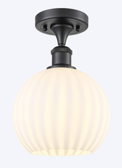 Ballston One Light Semi-Flush Mount in Matte Black (405|516-1C-BK-G1217-8WV)