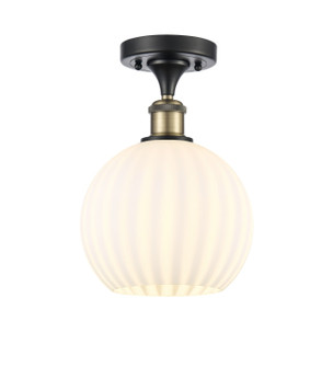 Ballston One Light Semi-Flush Mount in Black Antique Brass (405|516-1C-BAB-G1217-8WV)