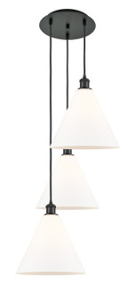Ballston Three Light Pendant in Matte Black (405|113B-3P-BK-GBC-121)