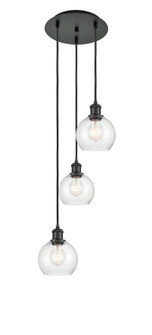 Ballston Three Light Pendant in Matte Black (405|113B-3P-BK-G124-6)