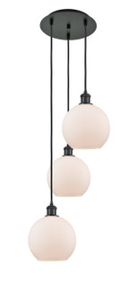 Ballston Three Light Pendant in Matte Black (405|113B-3P-BK-G121-8)