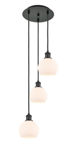 Ballston Three Light Pendant in Matte Black (405|113B-3P-BK-G121-6)