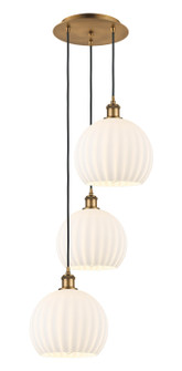 Ballston Three Light Pendant in Brushed Brass (405|113B-3P-BB-G1217-10WV)