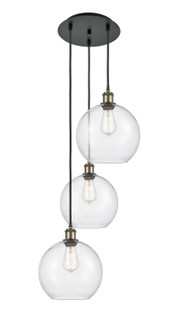Ballston Three Light Pendant in Black Antique Brass (405|113B-3P-BAB-G124-10)