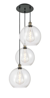 Ballston Three Light Pendant in Black Antique Brass (405|113B-3P-BAB-G122-12)