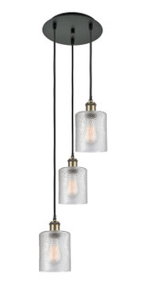 Ballston Three Light Pendant in Black Antique Brass (405|113B-3P-BAB-G112)