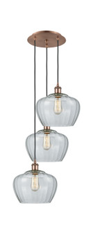 Ballston Three Light Pendant in Antique Copper (405|113B-3P-AC-G92-L)