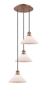 Ballston Three Light Pendant in Antique Copper (405|113B-3P-AC-G131)