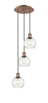 Ballston Three Light Pendant in Antique Copper (405|113B-3P-AC-G124-6)