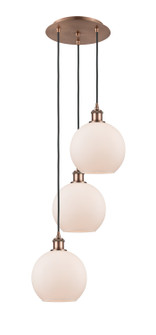 Ballston Three Light Pendant in Antique Copper (405|113B-3P-AC-G121-8)