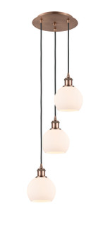 Ballston Three Light Pendant in Antique Copper (405|113B-3P-AC-G121-6)