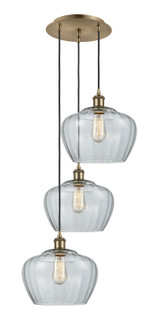 Ballston Three Light Pendant in Antique Brass (405|113B-3P-AB-G92-L)