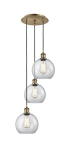 Ballston Three Light Pendant in Antique Brass (405|113B-3P-AB-G122-8)