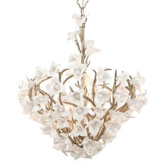 Lily Six Light Chandelier in Stria Gold Leaf (68|211-47-SGL)