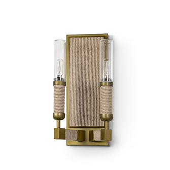 Carolina Two Light Outdoor Wall Sconce in Brass / Synthetic rattan (515|2349-79)