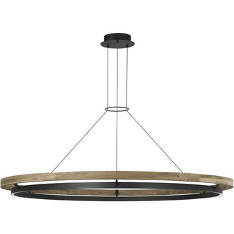 Grace LED Chandelier in Matte Black/Weathered Oak Wood (182|SLCH30030BW)