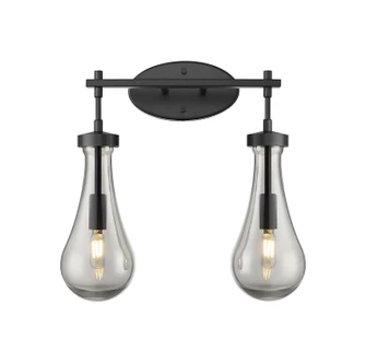 Downtown Urban Two Light Bath Vanity in Matte Black (405|451-2W-BK-G451-5SM)