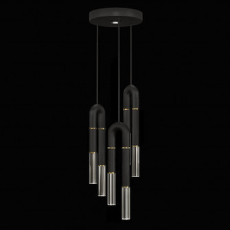 Antonia LED Pendant in Black/Brass/No Parchment (48|923840-110ST)