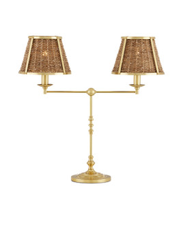 Deauville Two Light Desk Lamp in Natural/Polished Brass (142|6000-0899)