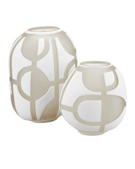Art Decortif White Vase Set of 2 Vase Set of 2 in Opaque White/Clear Matte (142|1200-0814)