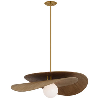 Mahalo LED Pendant in Hand-Rubbed Antique Brass and Natural Oak (268|WS 5050HAB/NO-WG)