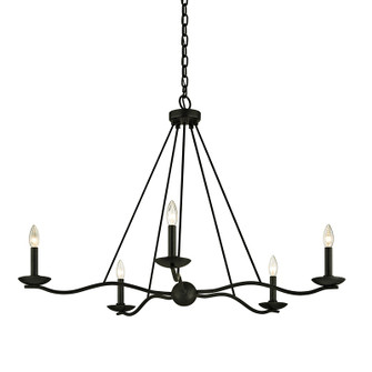 Sawyer Five Light Chandelier in Forged Iron (67|F6305-FOR)