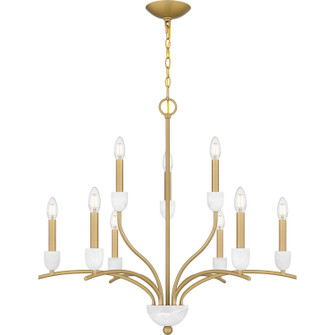 Frida Nine Light Chandelier in Aged Brass (10|FRI5032AB)
