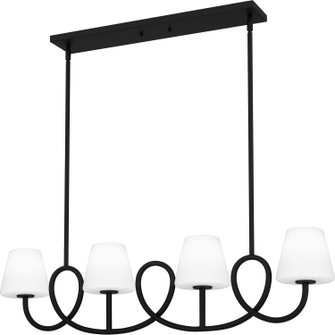 Atkins Four Light Linear Chandelier in Matte Black (10|ATK440MBK)